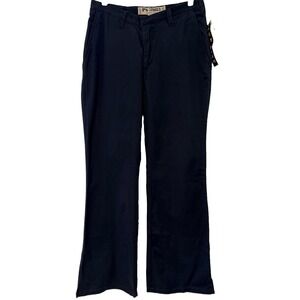 Vintage New PERISCOPE Pants Women's Flare Side Slit Cotton Low Rise Navy Sz 5
